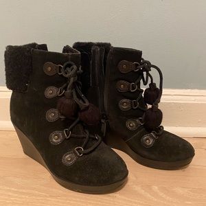 Cole Haan Nike Air Wedge Boots sz 6 EUC